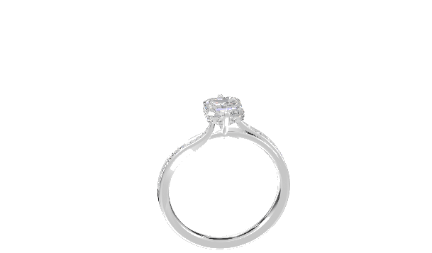 Pave Bypass Solitaire - Moissanite Engagement Rings