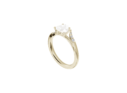 Pave Bypass Solitaire - Moissanite Engagement Rings