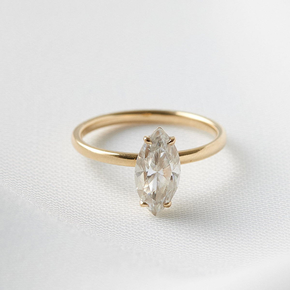 Marquise Solitaire Diamond Engagement Ring - Moissanite Engagement Rings