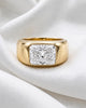 Cecilia - Elongated Radiant Burnished with Signet Band Ring - Moissanite Engagement Rings