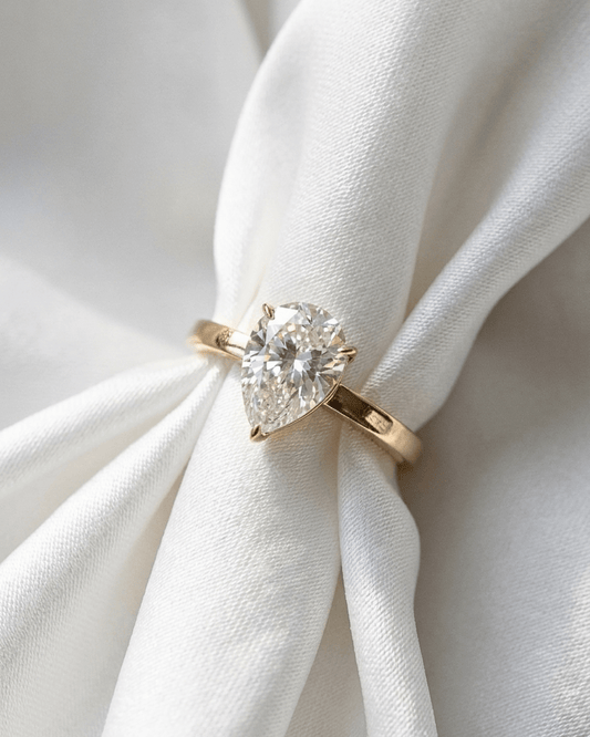 Lila - Pear Solitaire Diamond Engagement Ring - Moissanite Engagement Rings