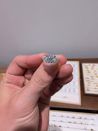 2ct Round Trilogy - Moissanite Engagement Rings