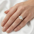 Harper — Elongated Cushion Trilogy Full Pavé Diamond Engagement Ring