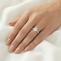 Nora — Oval Half Pavé Diamond Engagement Ring