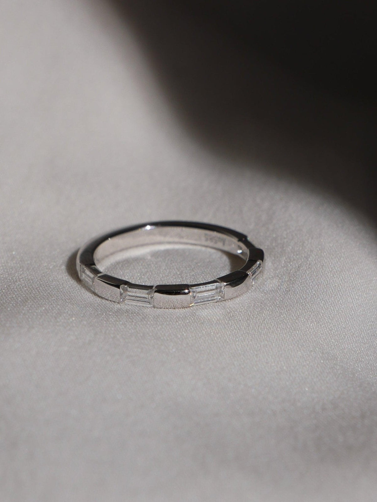 Emerald Diamond Wedding Band - Moissanite Engagement Rings