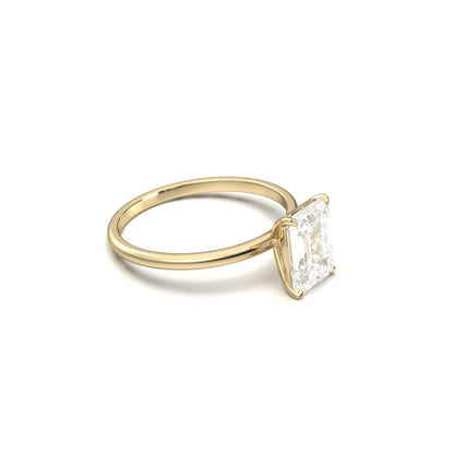 Emerald Solitaire Diamond Engagement Ring - Moissanite Engagement Rings