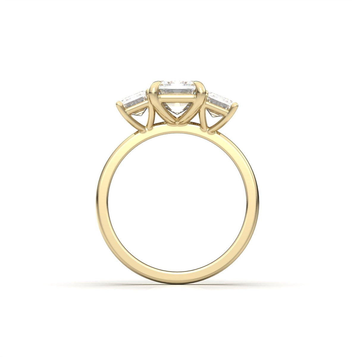Emerald Trilogy Diamond Engagement Ring - Moissanite Engagement Rings