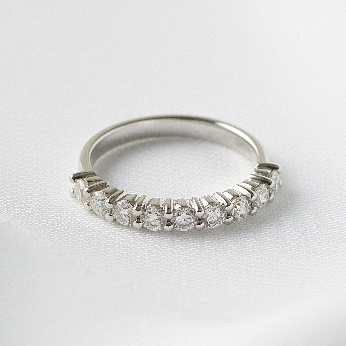 Half Eternity Diamond Wedding Band - Moissanite Engagement Rings