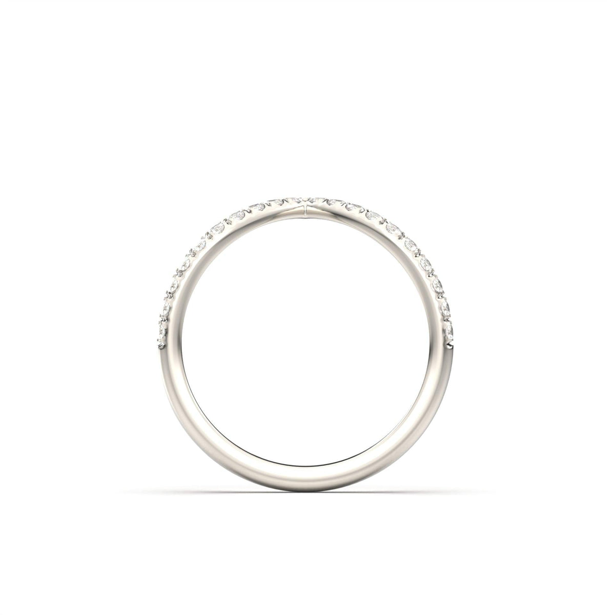 Half Pavè With Peak Diamond Wedding Band - Moissanite Engagement Rings