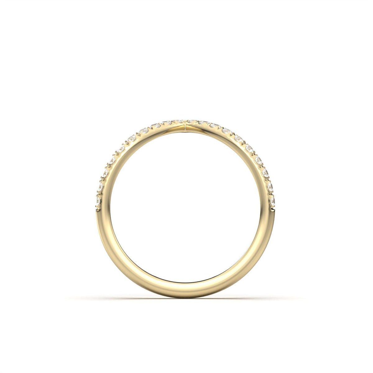 Half Pavè With Peak Diamond Wedding Band - Moissanite Engagement Rings