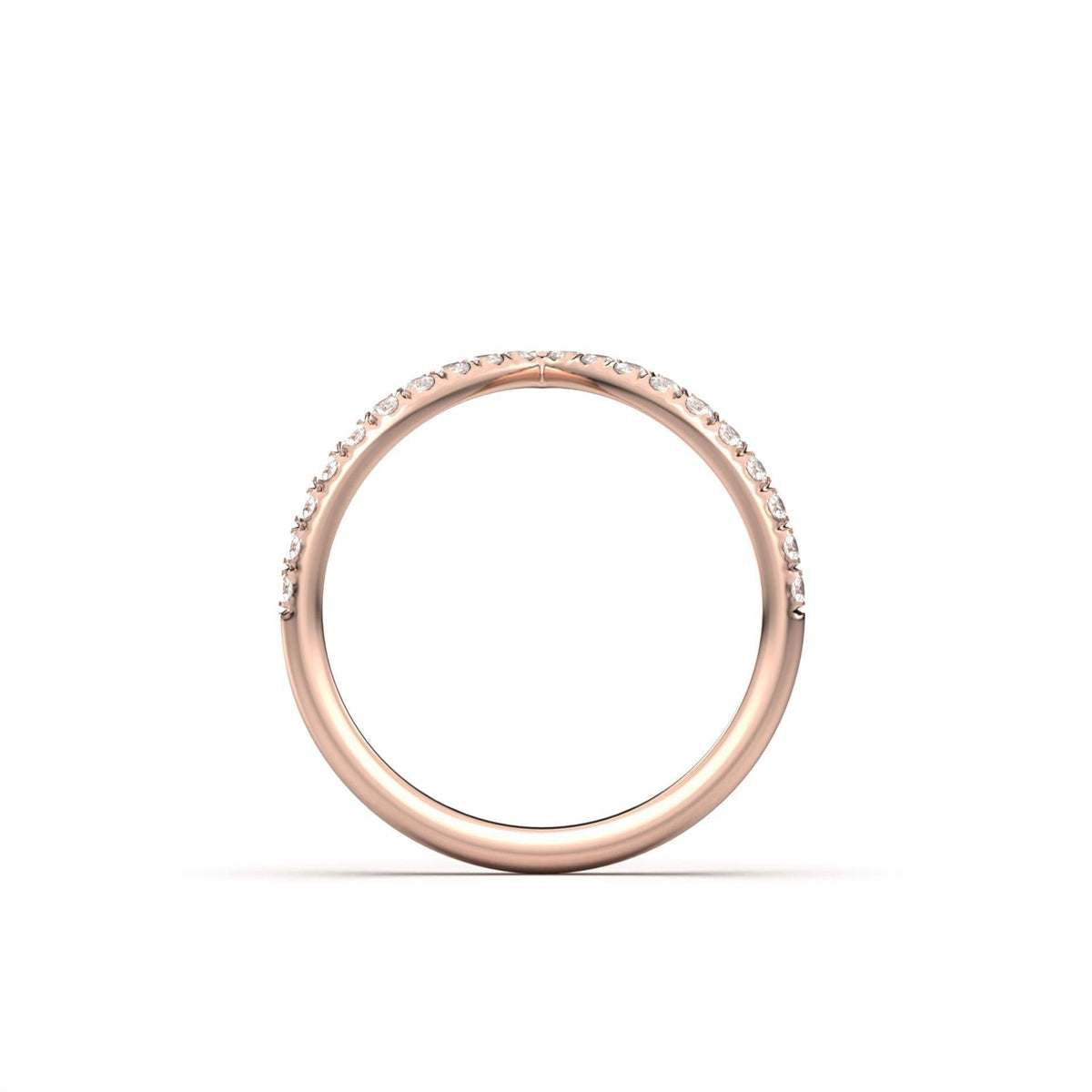 Half Pavè With Peak Diamond Wedding Band - Moissanite Engagement Rings