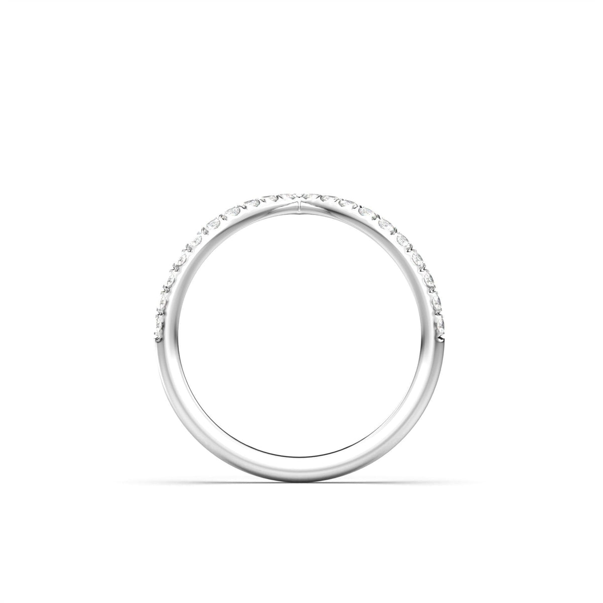 Half Pavè With Peak Diamond Wedding Band - Moissanite Engagement Rings