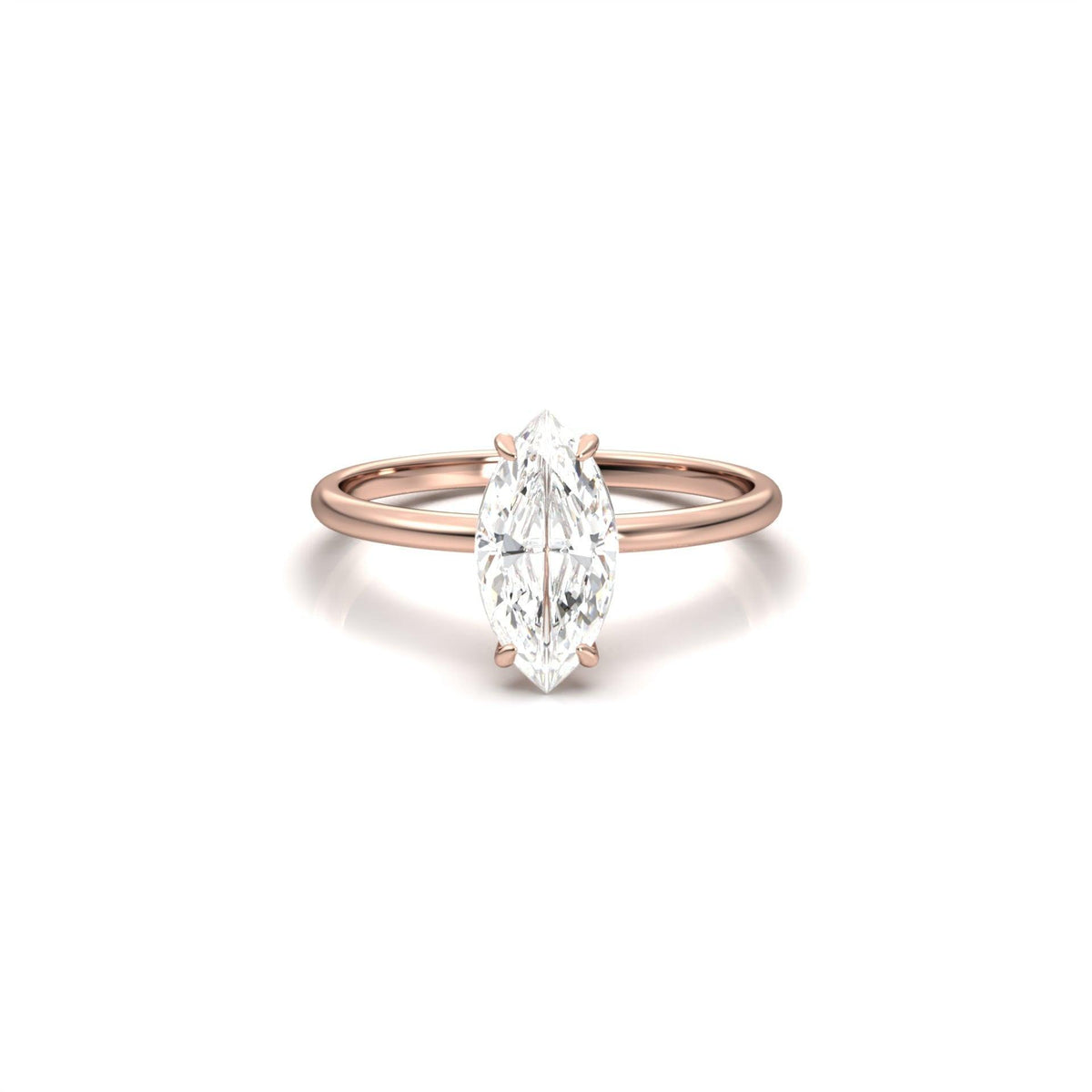 Marquise Solitaire Diamond Engagement Ring - Moissanite Engagement Rings