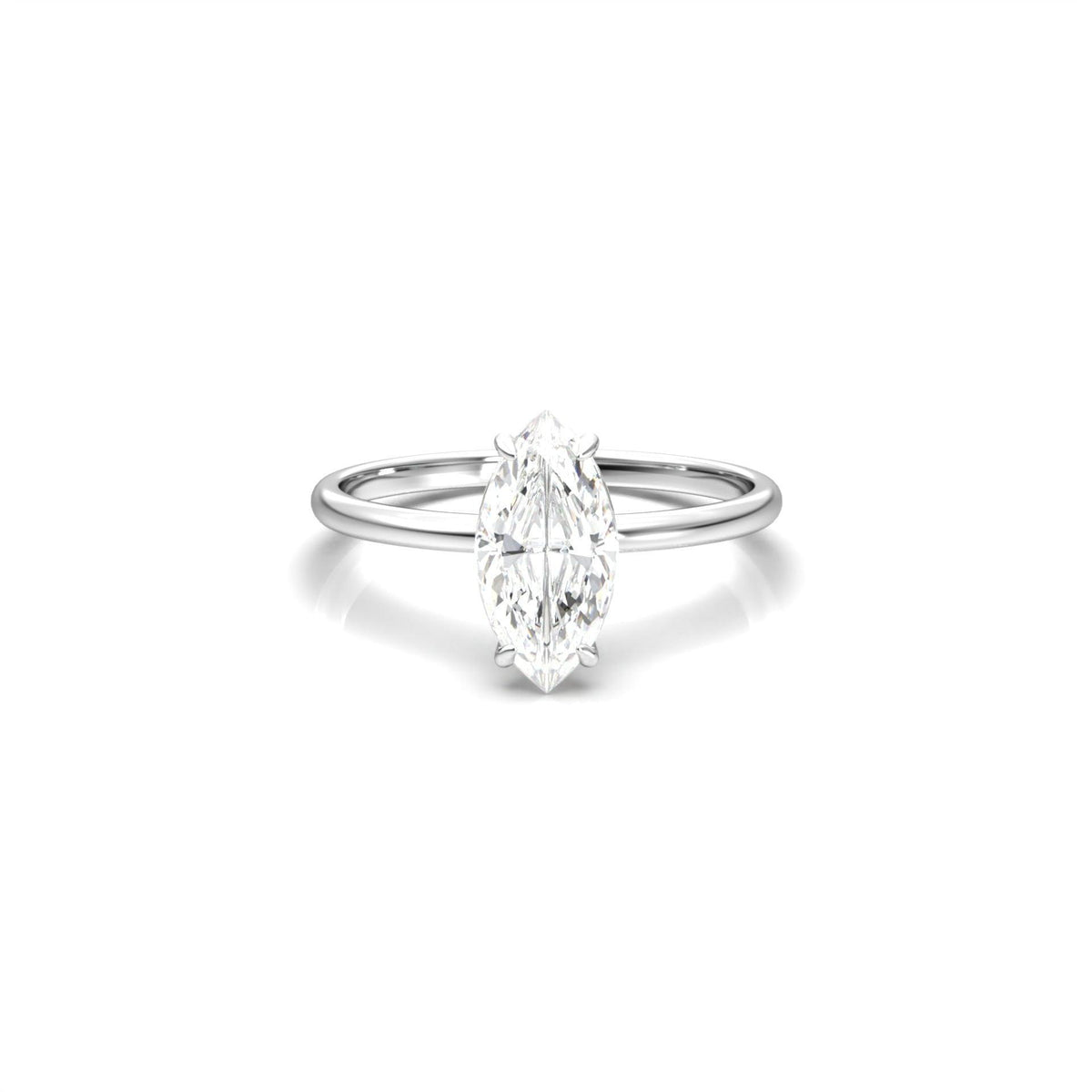 Marquise Solitaire Diamond Engagement Ring - Moissanite Engagement Rings