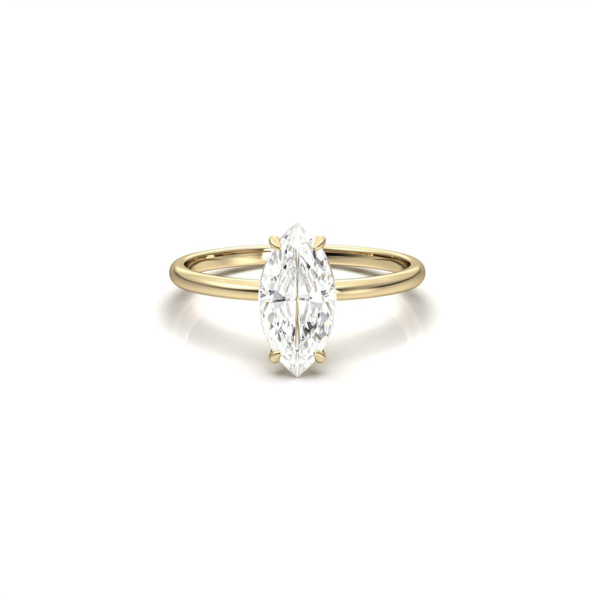 Marquise Solitaire Diamond Engagement Ring - Moissanite Engagement Rings