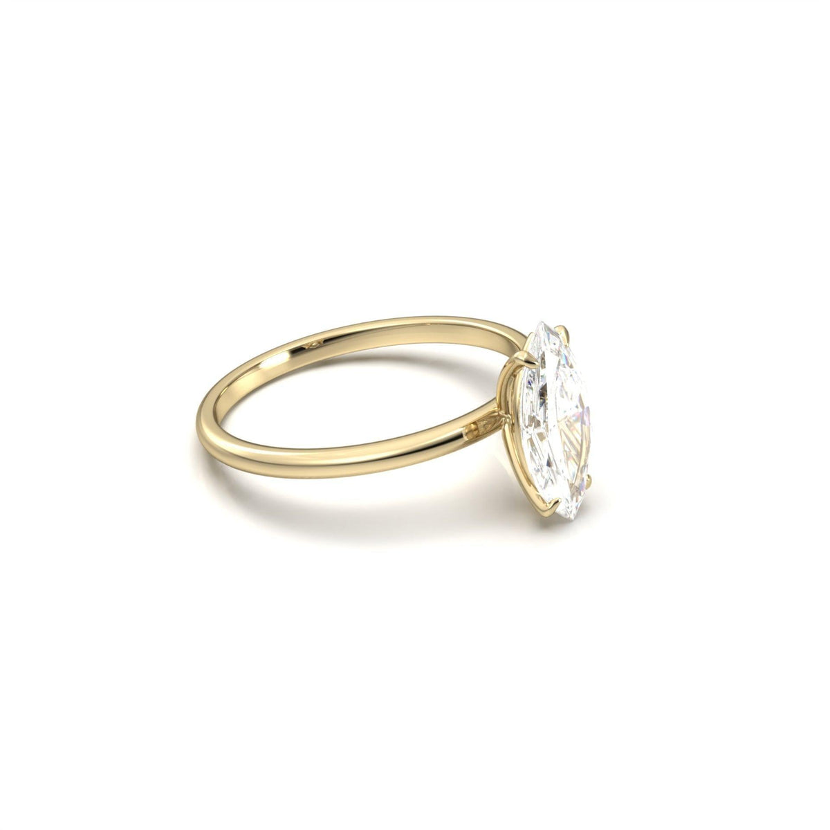 Marquise Solitaire Diamond Engagement Ring - Moissanite Engagement Rings