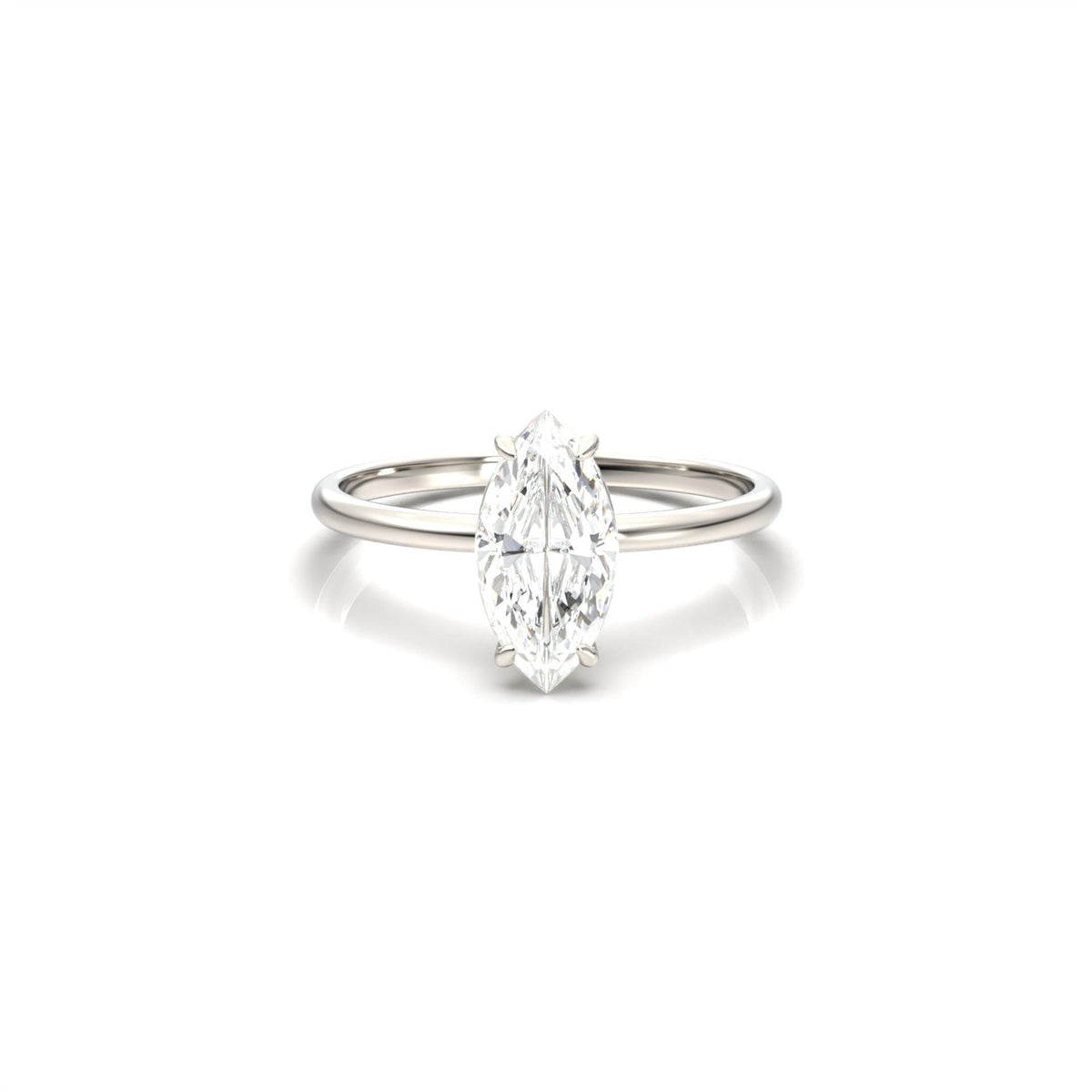 Marquise Solitaire Diamond Engagement Ring - Moissanite Engagement Rings