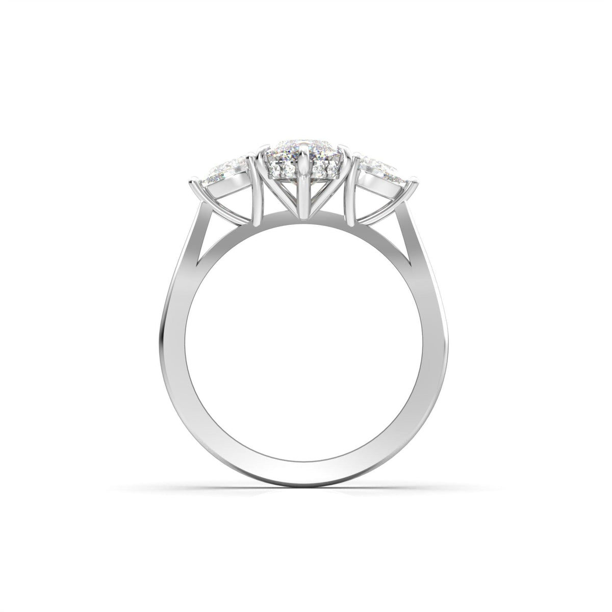 Marquise Trilogy Diamond Engagement Ring - Moissanite Engagement Rings