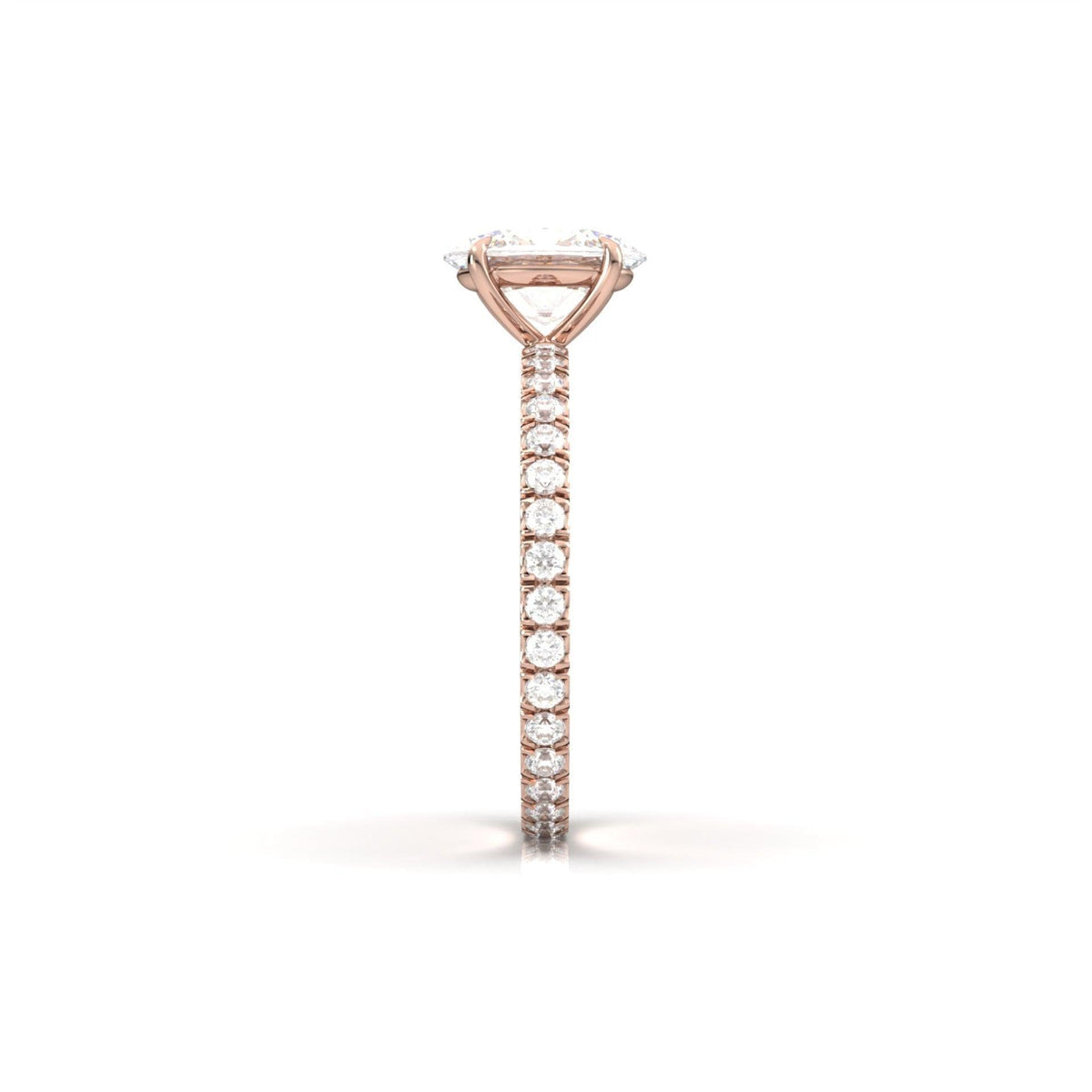 Oval Full Pavé Diamond Engagement Ring - Moissanite Engagement Rings