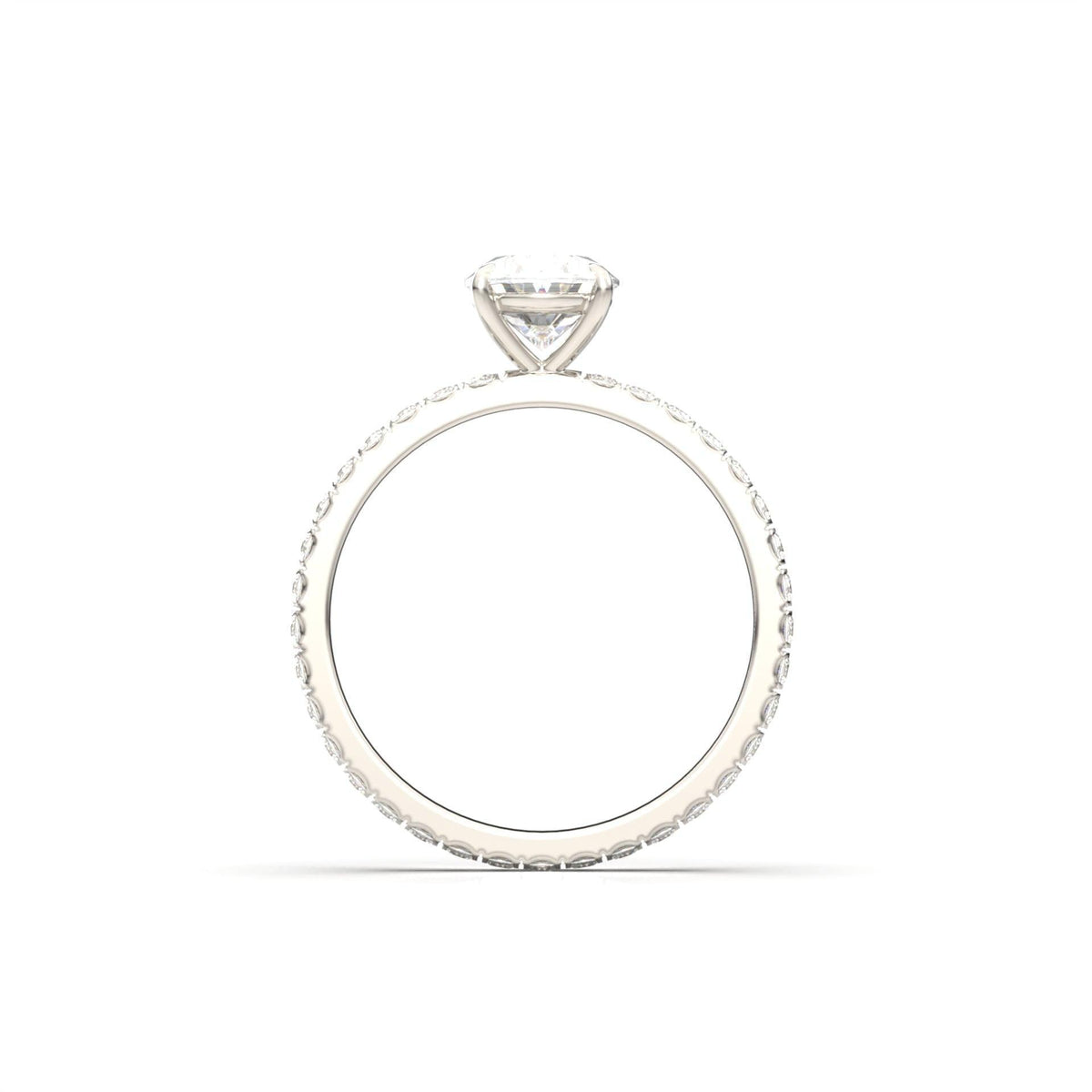 Oval Full Pavé Diamond Engagement Ring - Moissanite Engagement Rings