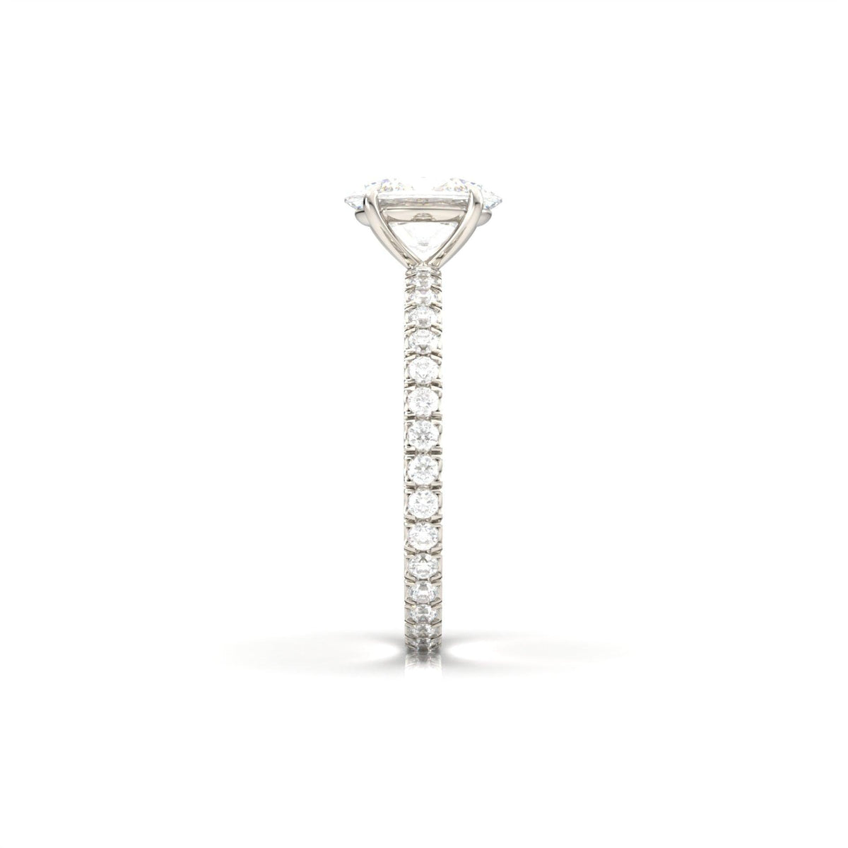Oval Full Pavé Diamond Engagement Ring - Moissanite Engagement Rings