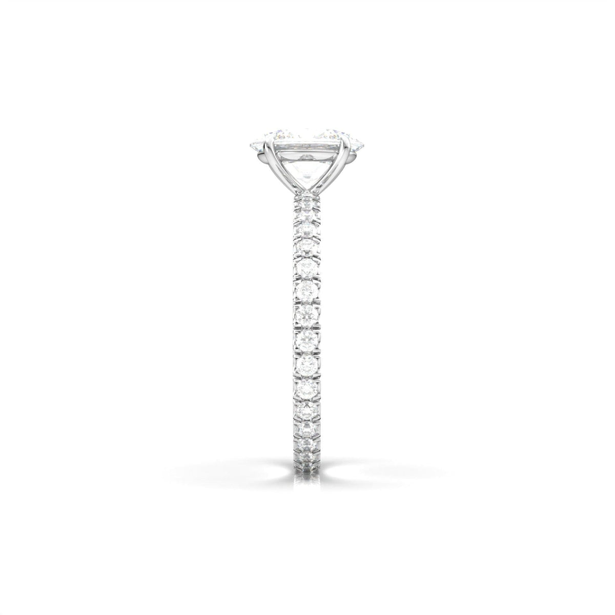 Oval Full Pavé Diamond Engagement Ring - Moissanite Engagement Rings