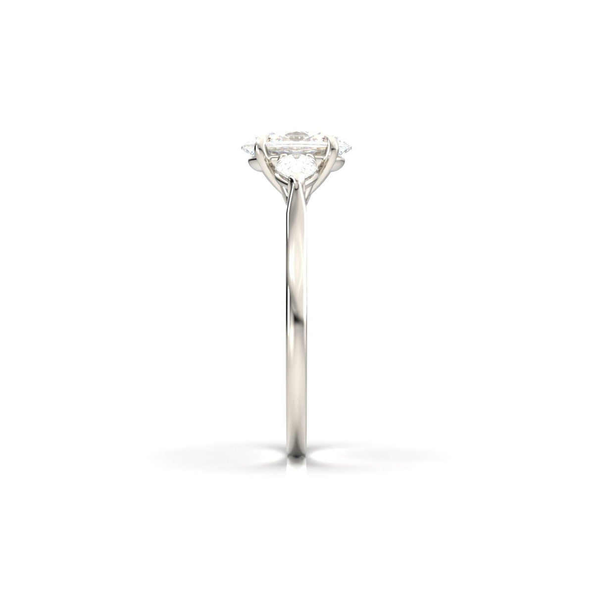 Oval Leaf Setting Moissanite Engagement Ring - Moissanite Engagement Rings