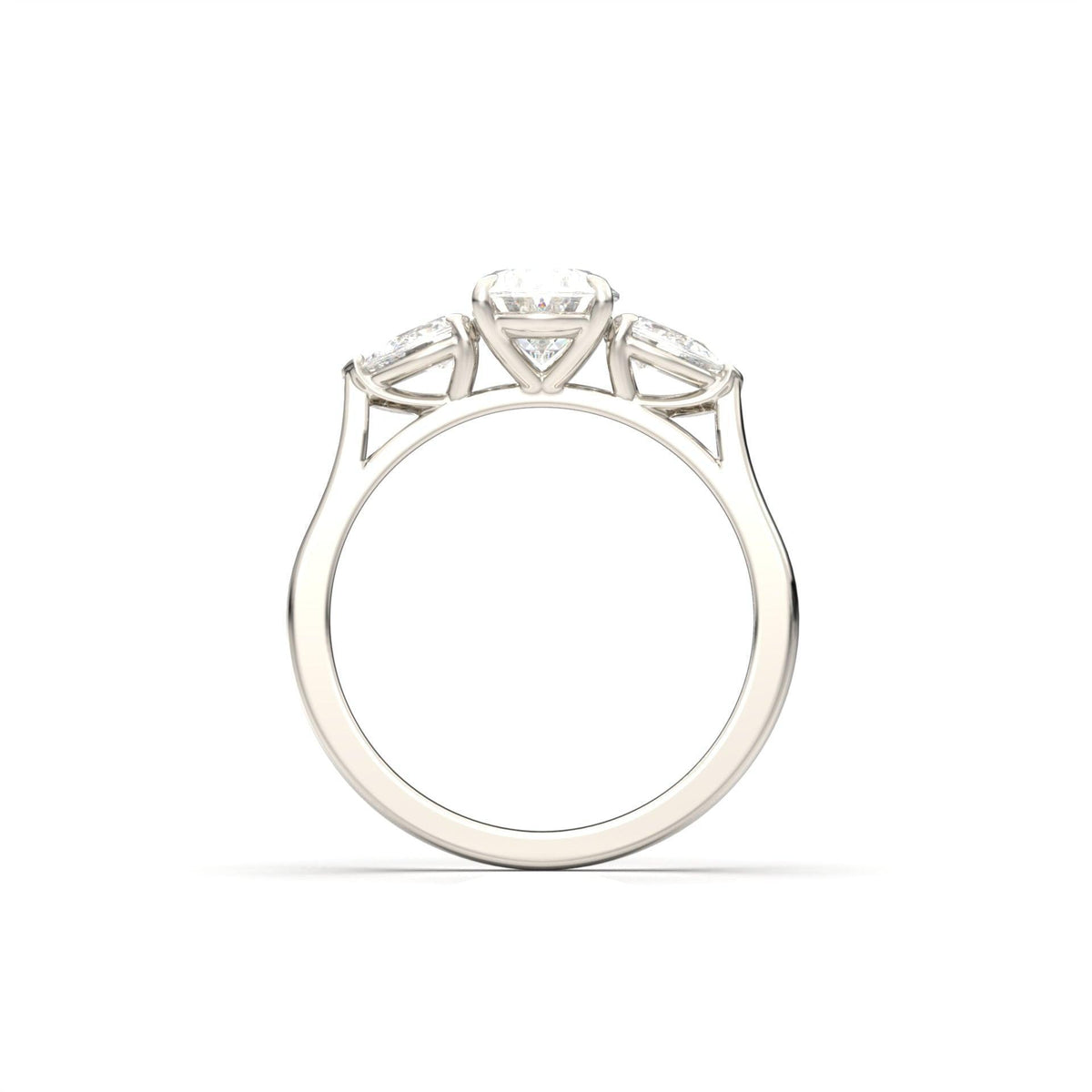 Oval Leaf Setting Moissanite Engagement Ring - Moissanite Engagement Rings