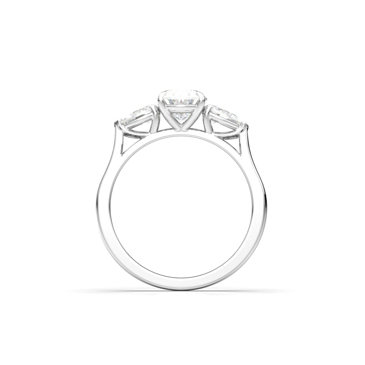 Oval Leaf Setting Moissanite Engagement Ring - Moissanite Engagement Rings