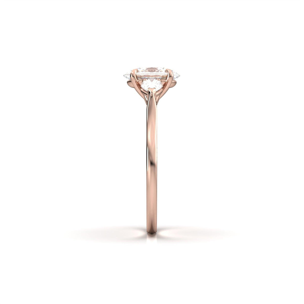 Oval Leaf Setting Moissanite Engagement Ring - Moissanite Engagement Rings