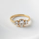 Oval Trilogy Round Setting Diamond Engagement Ring - Moissanite Engagement Rings