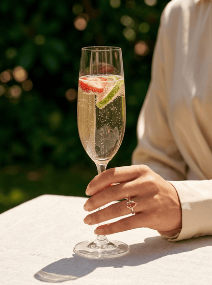 Rosalie - Pear Pink Solitaire Diamond Engagement Ring - Moissanite Engagement Rings