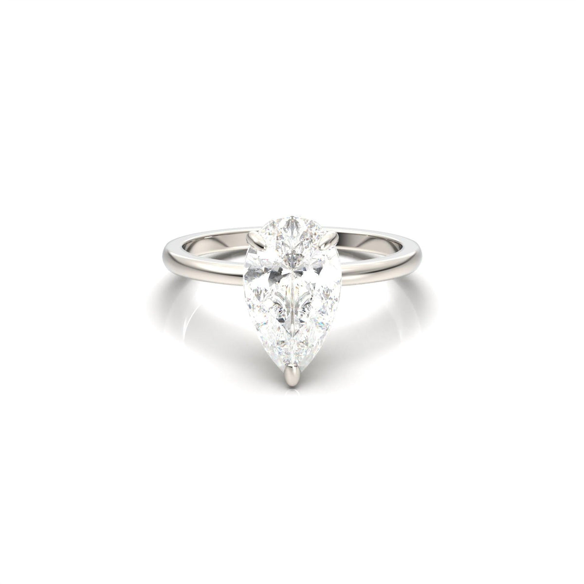 Pear Solitaire Diamond Engagement Ring - Moissanite Engagement Rings