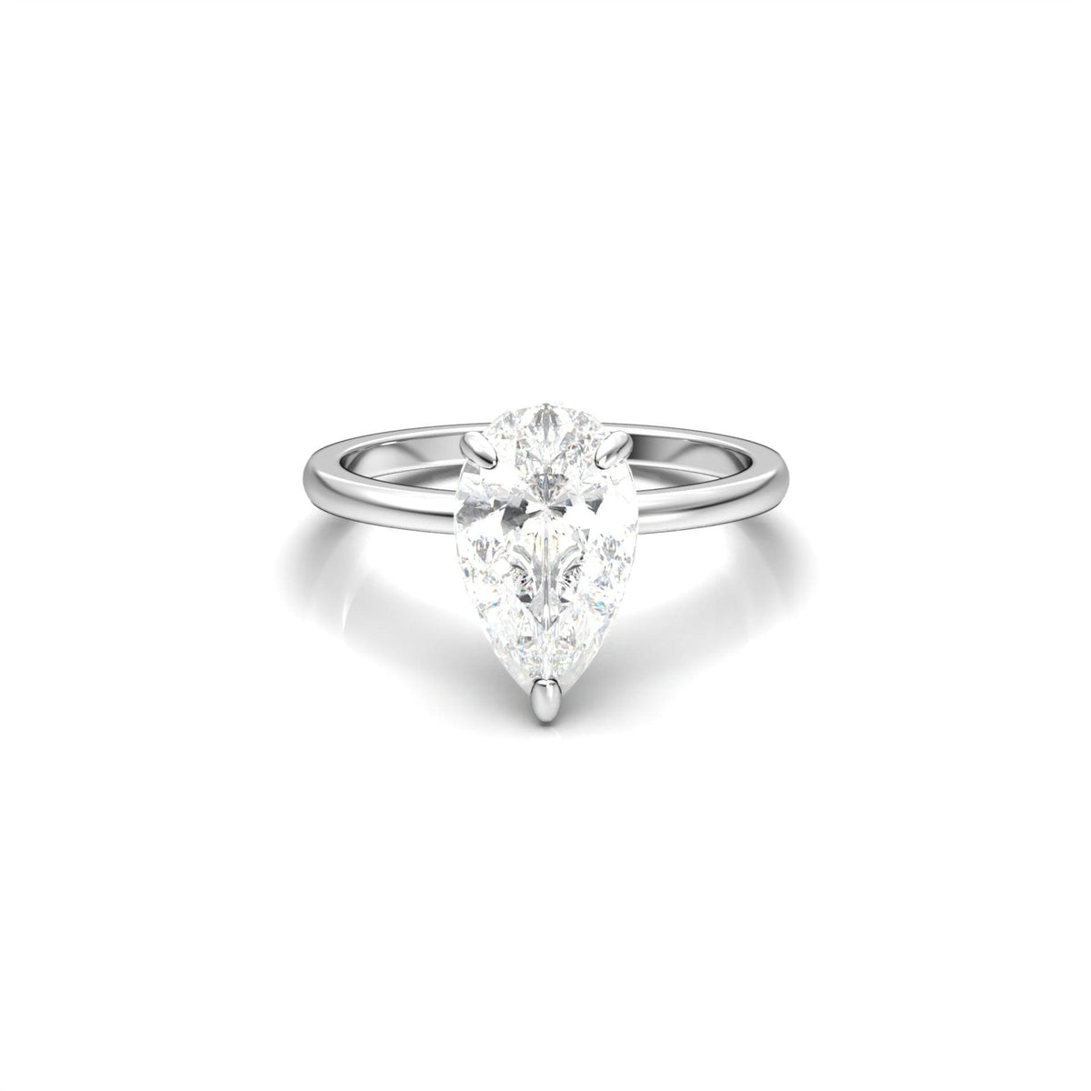 Pear Solitaire Diamond Engagement Ring - Moissanite Engagement Rings