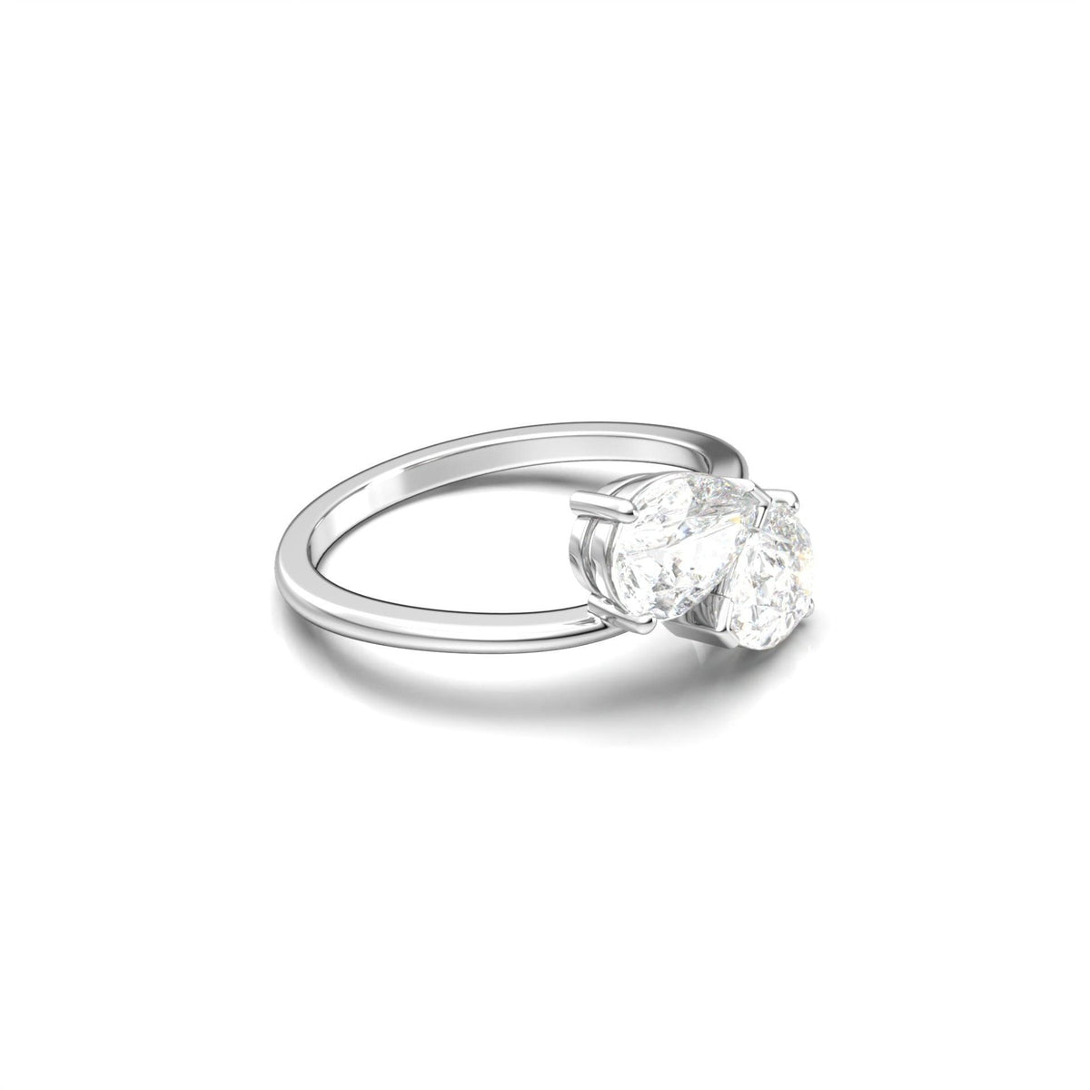 Pear Two - Stone Diamond Engagement Ring - Moissanite Engagement Rings