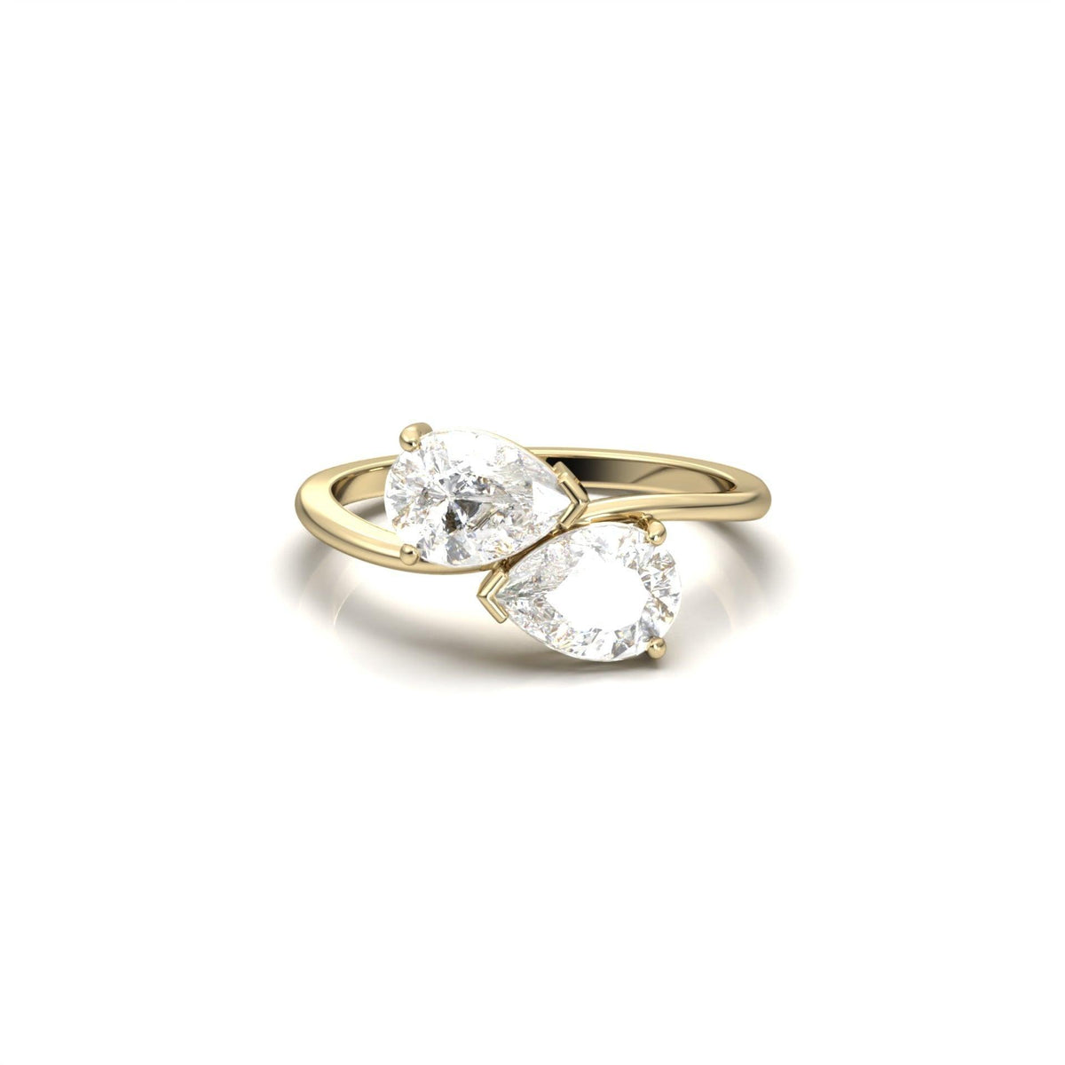 Pear Two - Stone Diamond Engagement Ring - Moissanite Engagement Rings