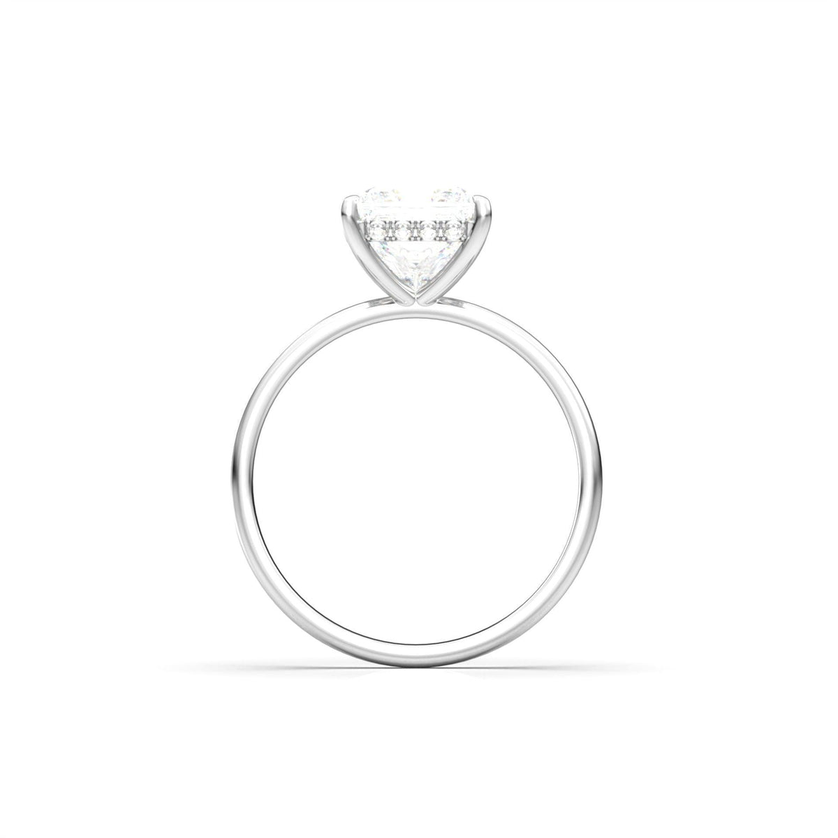 Princess Hidden Halo Diamond Engagement Ring - Moissanite Engagement Rings