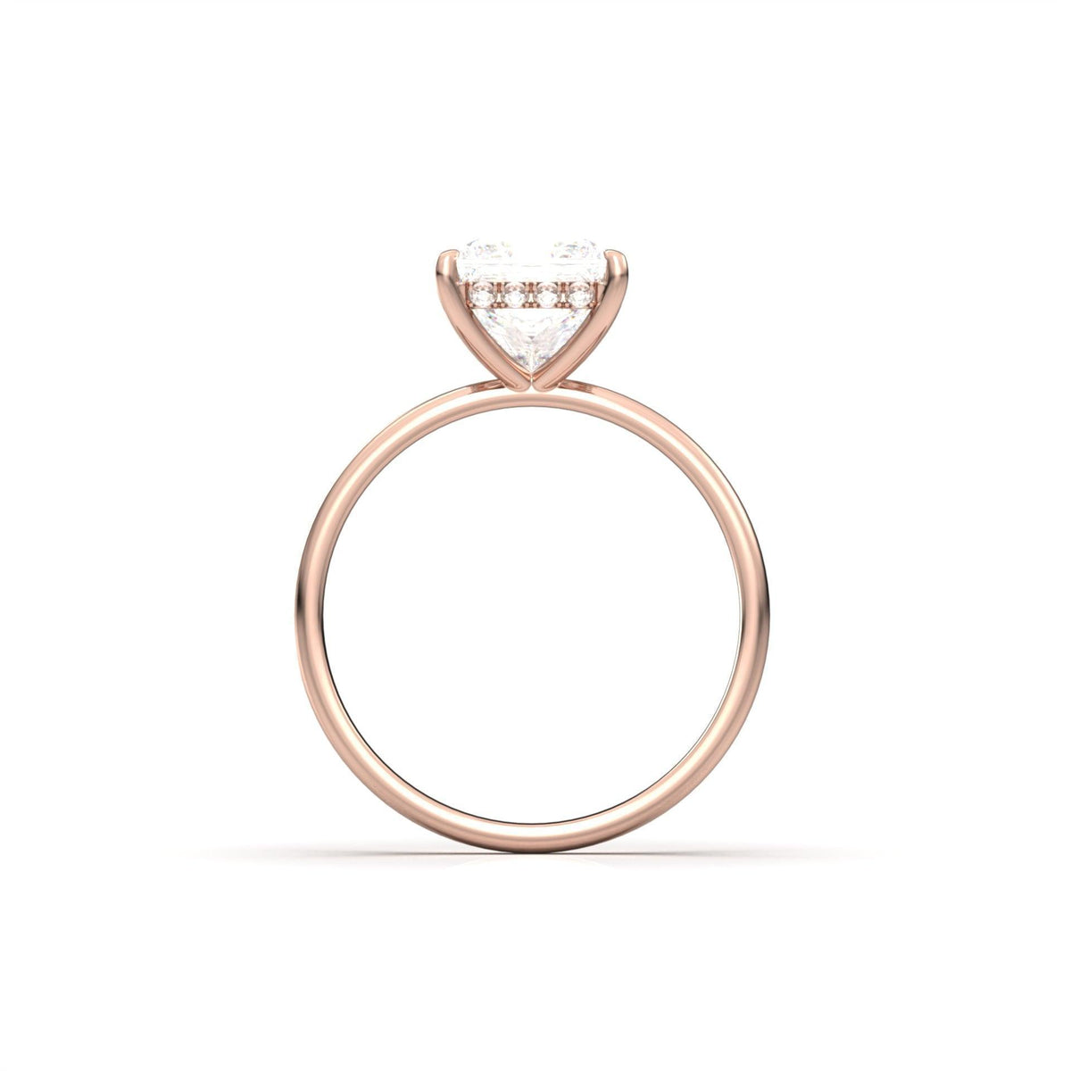 Princess Hidden Halo Diamond Engagement Ring - Moissanite Engagement Rings