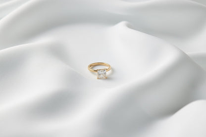 Princess Solitaire Moissanite Engagement Ring - Moissanite Engagement Rings