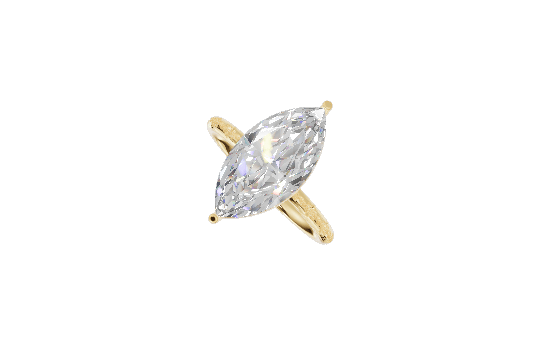 Antique Engraved Solitaire - Moissanite Engagement Rings