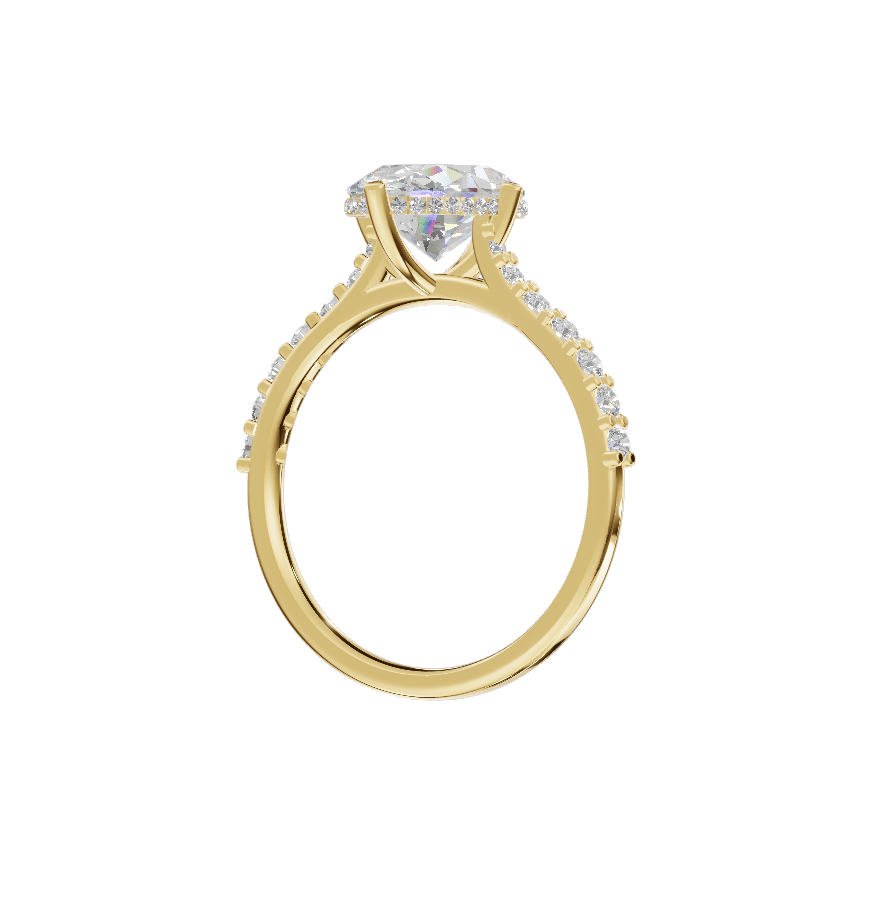 Solitaire Hidden Halo Cathedral - Moissanite Engagement Rings