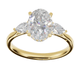 3 Stone Pear Cathedral - Moissanite Engagement Rings