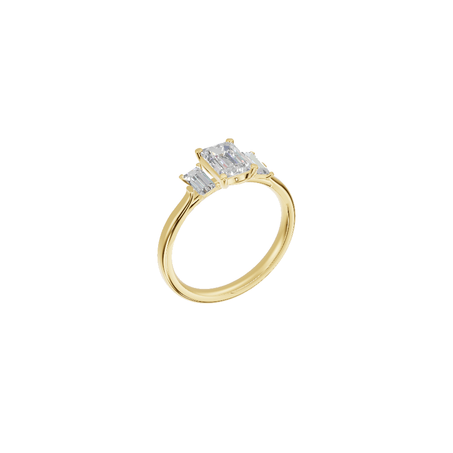 3 Stone Cathedral - Moissanite Engagement Rings
