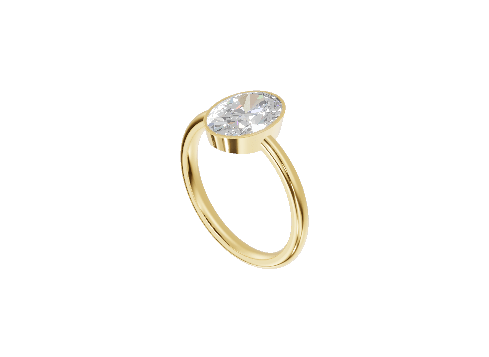 Slim Bezel - Moissanite Engagement Rings