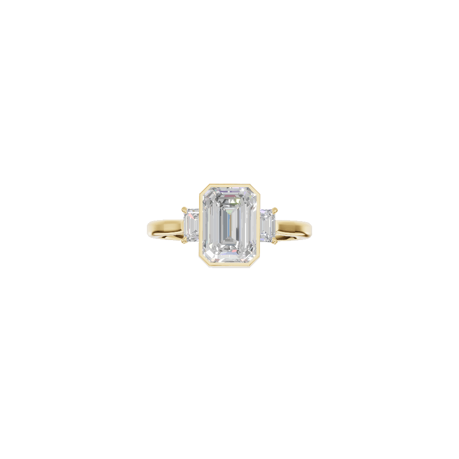 3 Stone Cathedral - Moissanite Engagement Rings