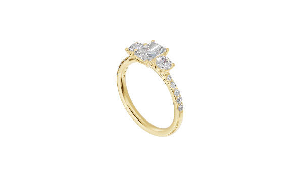 3 Stone Cathedral - Moissanite Engagement Rings