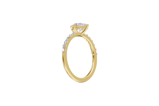 Half-Pave Solitaire - Moissanite Engagement Rings