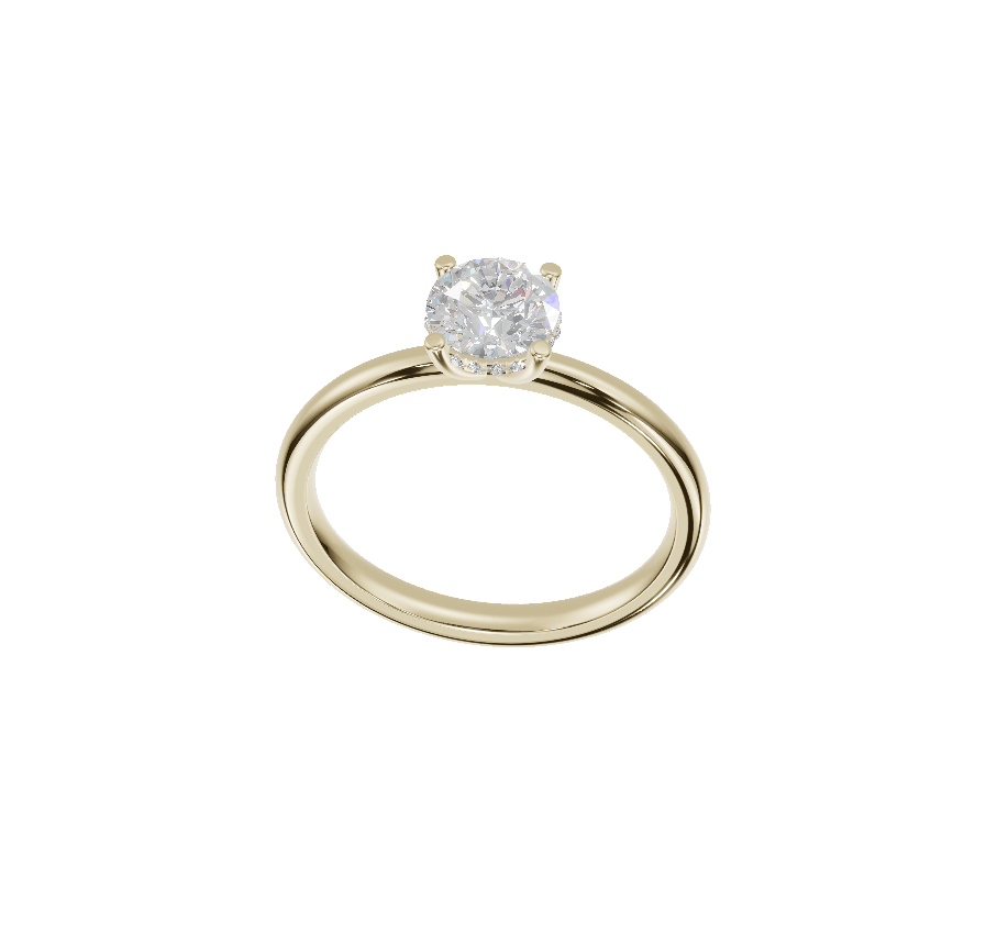 Hidden Halo Solitaire - Moissanite Engagement Rings