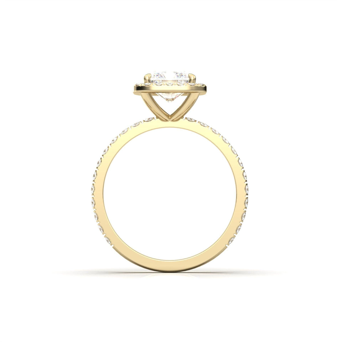 Radiant Halo Full Pavé Diamond Engagement Ring - Moissanite Engagement Rings