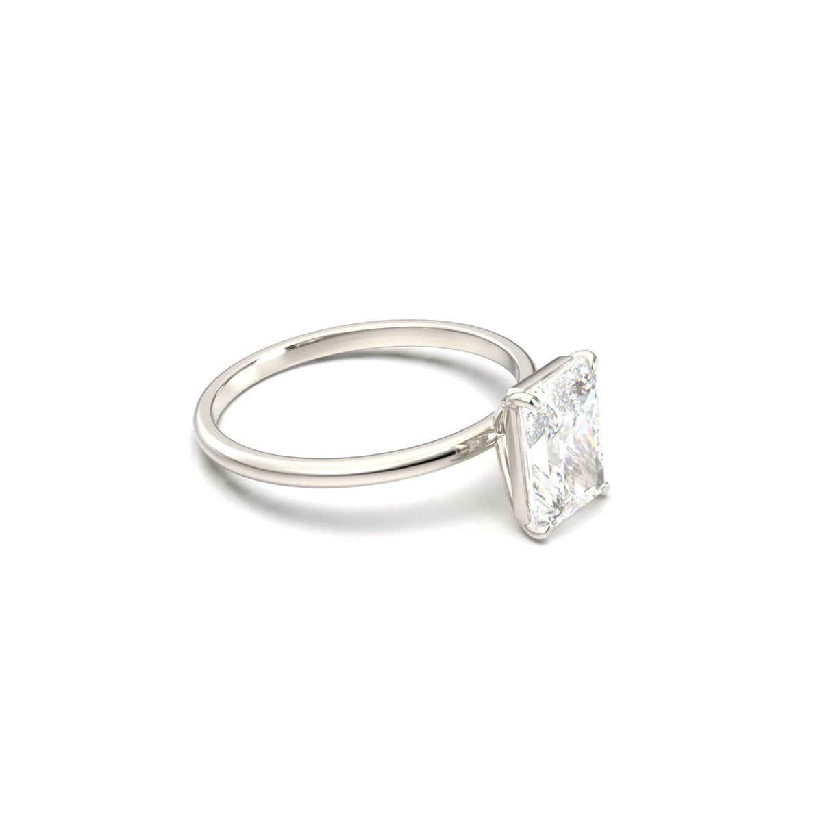 Radiant Solitaire Diamond Engagement Ring - Moissanite Engagement Rings